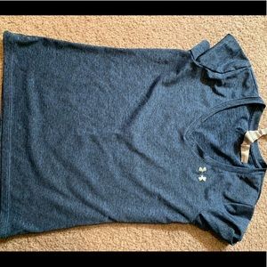 Blue short sleeved gym top